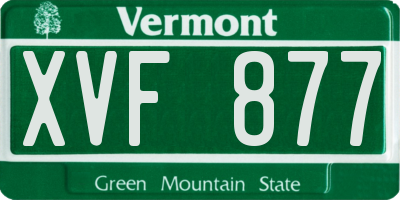 VT license plate XVF877