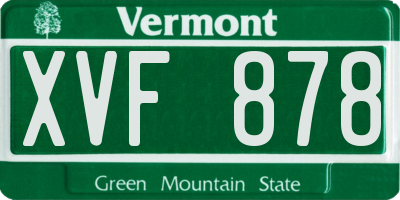 VT license plate XVF878
