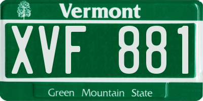 VT license plate XVF881