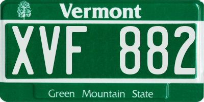 VT license plate XVF882