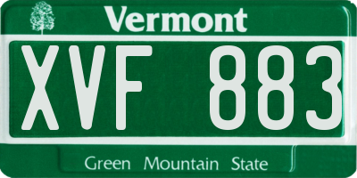 VT license plate XVF883
