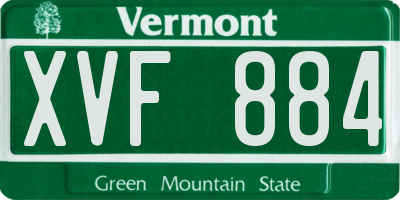 VT license plate XVF884