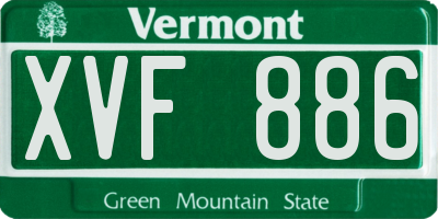 VT license plate XVF886