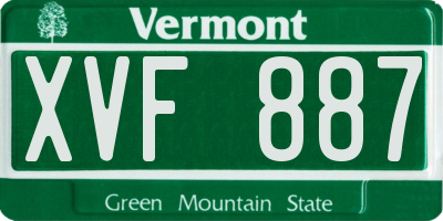 VT license plate XVF887