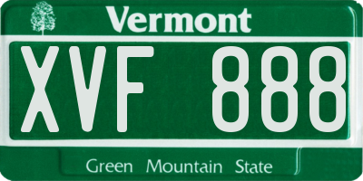 VT license plate XVF888