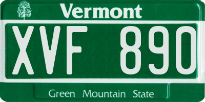 VT license plate XVF890