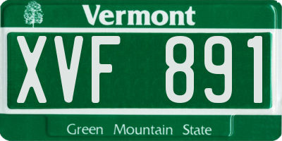 VT license plate XVF891