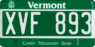 VT license plate XVF893