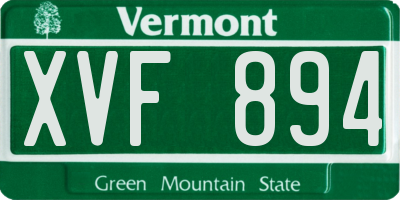 VT license plate XVF894