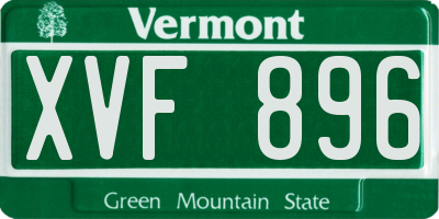 VT license plate XVF896