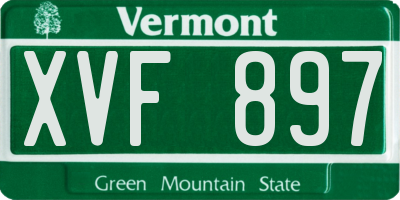 VT license plate XVF897