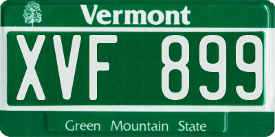 VT license plate XVF899