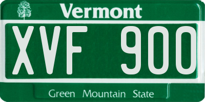 VT license plate XVF900
