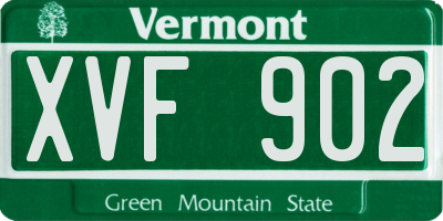 VT license plate XVF902