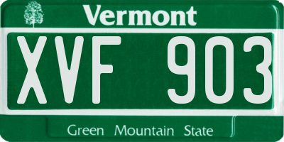 VT license plate XVF903