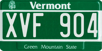 VT license plate XVF904
