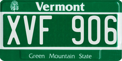VT license plate XVF906