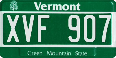 VT license plate XVF907