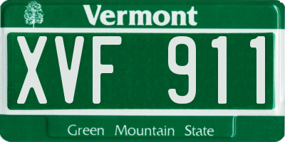 VT license plate XVF911