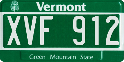 VT license plate XVF912