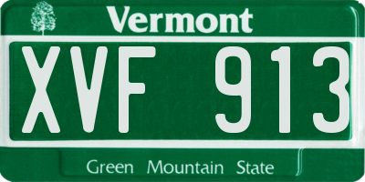 VT license plate XVF913