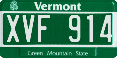 VT license plate XVF914