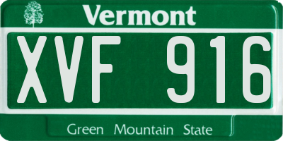 VT license plate XVF916