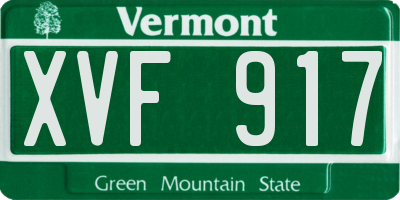 VT license plate XVF917