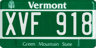 VT license plate XVF918