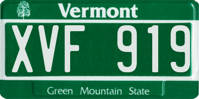 VT license plate XVF919