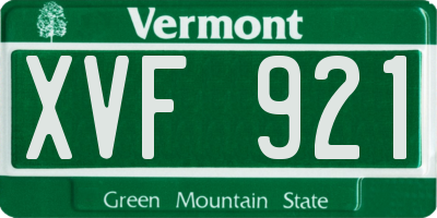 VT license plate XVF921