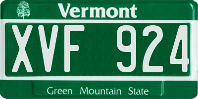 VT license plate XVF924