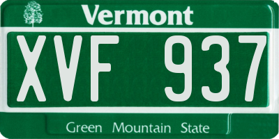 VT license plate XVF937