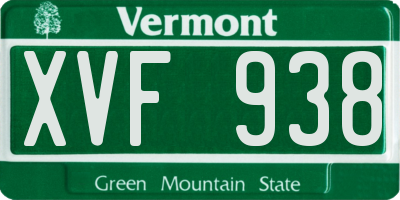 VT license plate XVF938