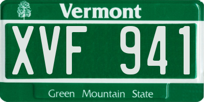 VT license plate XVF941