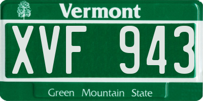 VT license plate XVF943