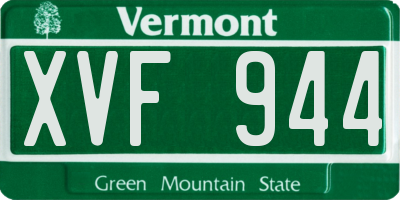VT license plate XVF944