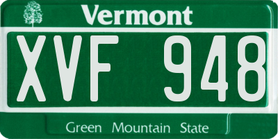 VT license plate XVF948