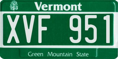 VT license plate XVF951