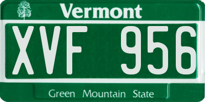 VT license plate XVF956