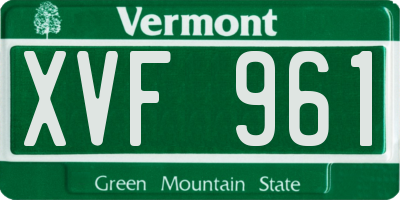 VT license plate XVF961