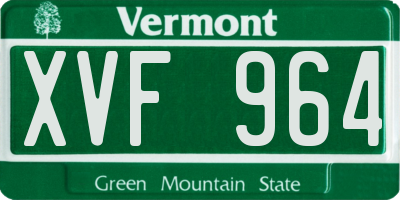 VT license plate XVF964