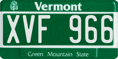 VT license plate XVF966