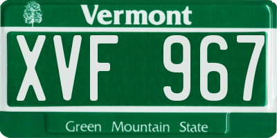 VT license plate XVF967