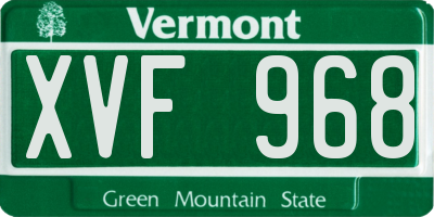 VT license plate XVF968
