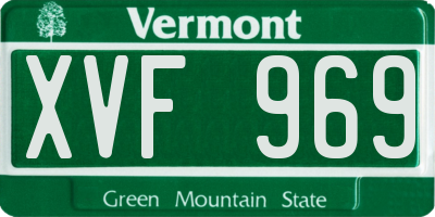 VT license plate XVF969