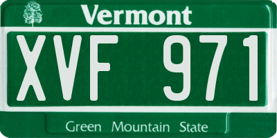 VT license plate XVF971