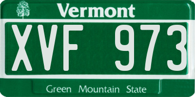 VT license plate XVF973