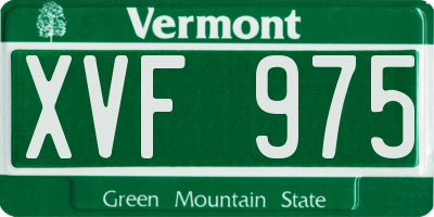 VT license plate XVF975