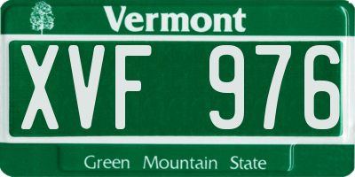 VT license plate XVF976
